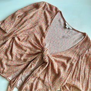 AE Floral Flowy Top with a Tie-Front